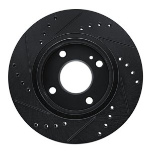 Ford Fiesta Brake Rotor (1) - Front Right - R1 Concepts - Drilled & Slotted - Black - `11-`19